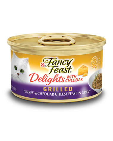 Fancy Feast Purina Delights with Cheddar Grilled Turkey & Cheddar Cheese Flavor in Gravy (12-CANS) (NET WT 3 OZ Each)