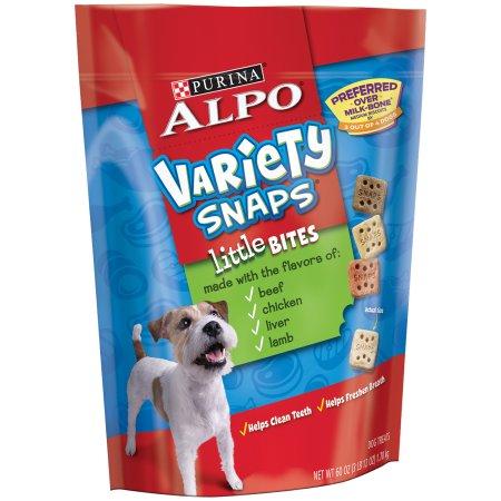 ALPO Variety Snaps Little Bites Dog Treats with Beef, Chicken, Liver & Lamb Flavors 60 oz. Pouch (2 Pack)